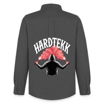 Hardtekk Tekke East Germany - Men's Oxford Shirt by Stanley/Stella - anthracite - Back - AI Model Male 185 dark (185cm)