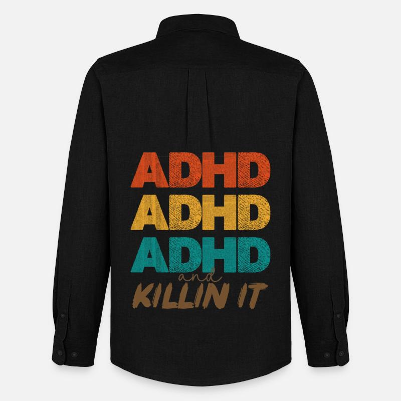 ADHD Power Farbstacking - Männer Oxford Hemd von Stanley/Stella - Schwarz