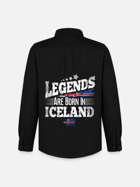 Iceland Place of Birth Birthday - Men's Oxford Shirt by Stanley/Stella - black