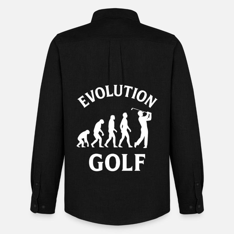 Evolution Golf Lustiges Golfdesign - Männer Oxford Hemd von Stanley/Stella - Schwarz