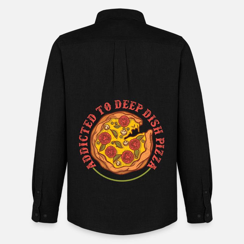 Deep Dish Pizza Chicargo - Männer Oxford Hemd von Stanley/Stella - Schwarz