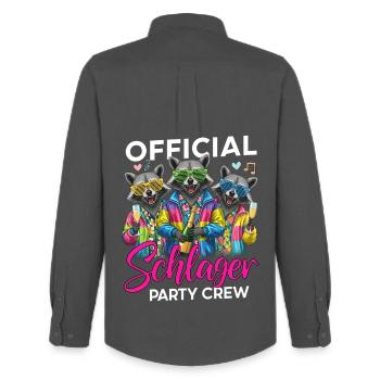 Official Schlager Party Crew - Männer Oxford Hemd von Stanley/Stella - Anthrazit - Hinten - AI Model Male 185 dark (185cm)