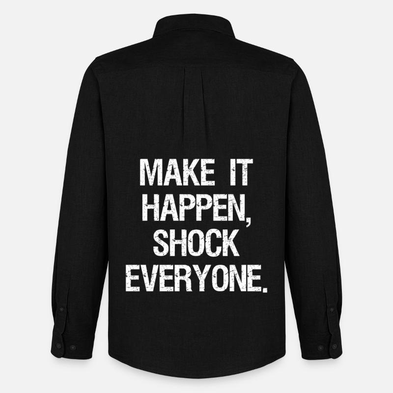 make it happen shock everyone - Männer Oxford Hemd von Stanley/Stella - Schwarz