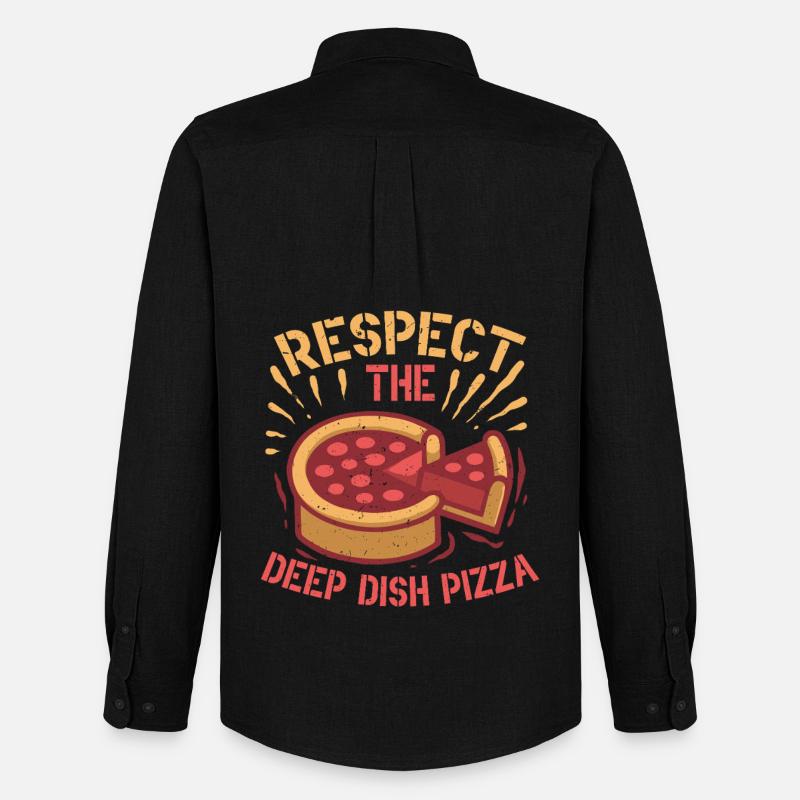 Deep Dish Pizza Chicargo - Männer Oxford Hemd von Stanley/Stella - Schwarz
