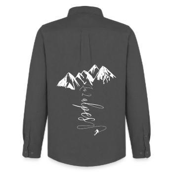 Les 2 Alpes Ski Glacier Freeride Isère Resort - Männer Oxford Hemd von Stanley/Stella - Anthrazit - Hinten - AI Model Male 185 dark (185cm)