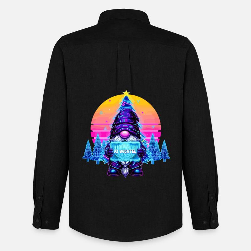 KI WICHTEL - Synthwave Retrowave 80s - Männer Oxford Hemd von Stanley/Stella - Schwarz