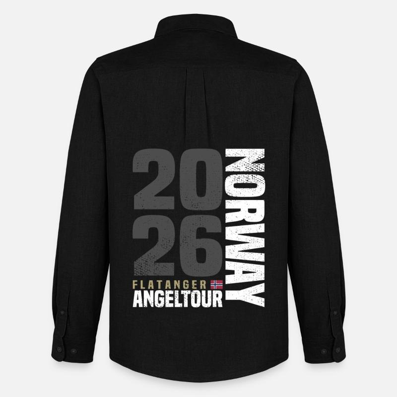 Angeltour Norwegen Flatanger - Männer Oxford Hemd von Stanley/Stella - Schwarz