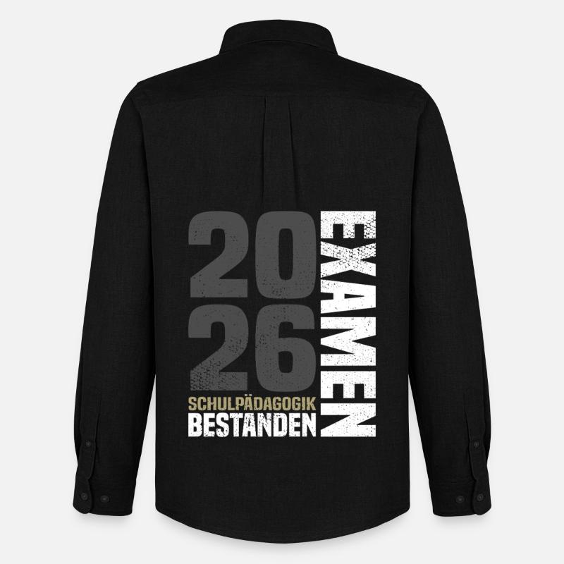 Examen Schulpädagogik 2026 - Männer Oxford Hemd von Stanley/Stella - Schwarz