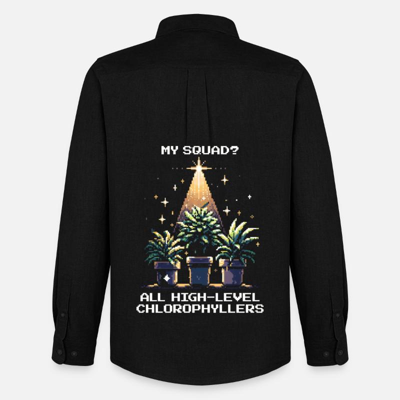 High-Level Chlorophyllers | Pflanzen Squad Spruch - Männer Oxford Hemd von Stanley/Stella - Schwarz