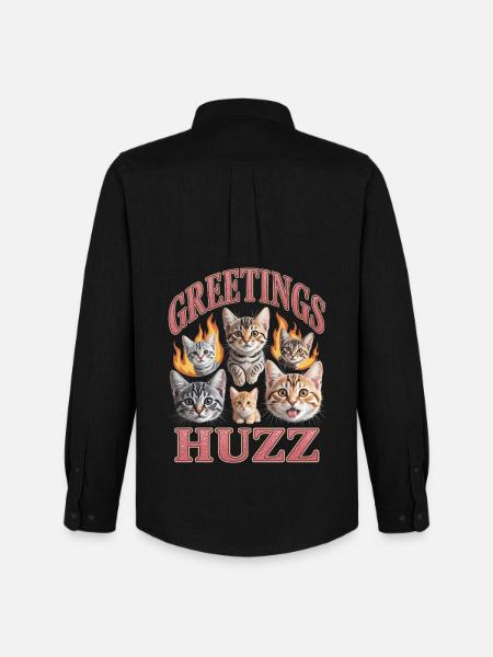 Greetings Huzz Unwearable Bootleg - Men's Oxford Shirt by Stanley/Stella - black
