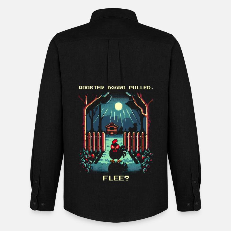 Aggro Pulled | Activate flight? - Men's Oxford Shirt by Stanley/Stella - black