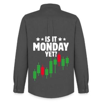 Aktien Börse Handeln Crypto Aktienmarkt Trader - Männer Oxford Hemd von Stanley/Stella - Anthrazit - Hinten - AI Model Male 185 dark (185cm)
