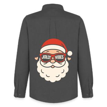 Jolly Vibes Weihnachtsmann Familie Weihnachtsspaß - Männer Oxford Hemd von Stanley/Stella - Anthrazit - Hinten - AI Model Male 185 dark (185cm)