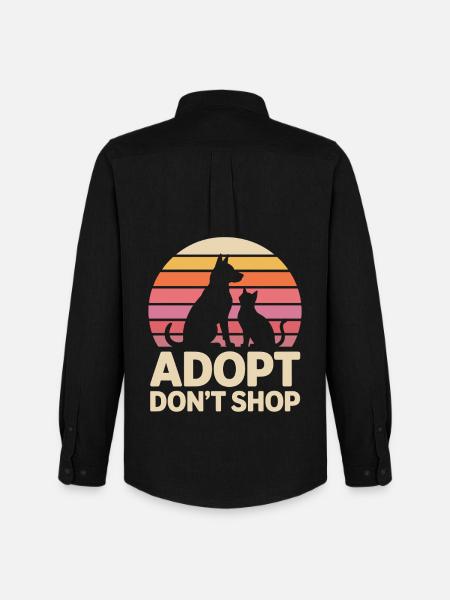 Adopt Don't Shop: Tierliebe Statement - Männer Oxford Hemd von Stanley/Stella - Schwarz