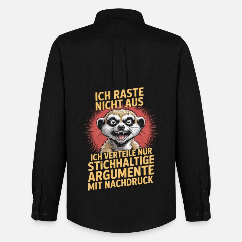 Stichhaltige Argumente mit Erdmännchen - Männer Oxford Hemd von Stanley/Stella - Schwarz