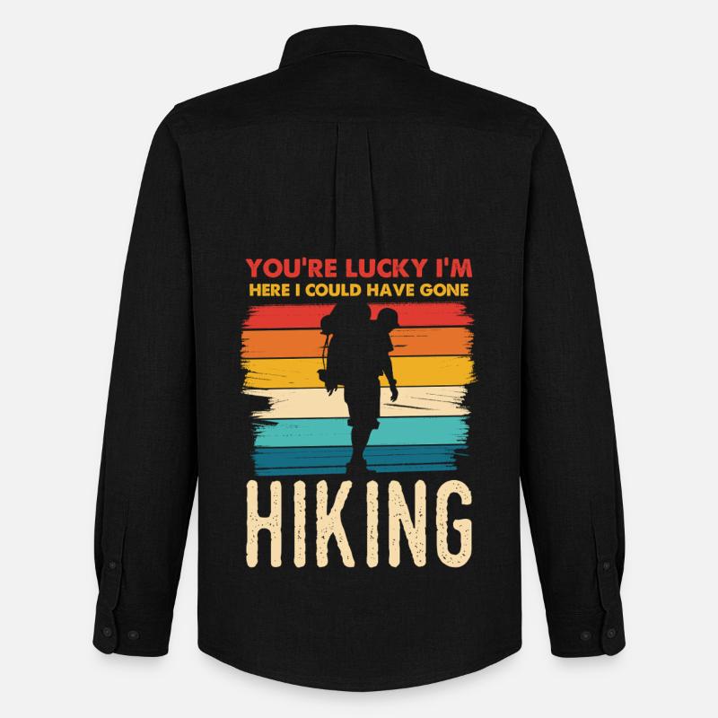 Regenbogen Hiking Silhouette - Männer Oxford Hemd von Stanley/Stella - Schwarz