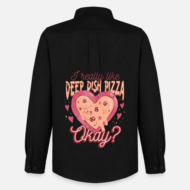 Deep Dish Pizza Chicargo - Männer Oxford Hemd von Stanley/Stella - Schwarz
