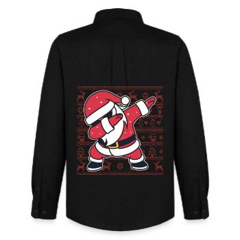 Weihnachts-Hässlicher Pullover Dab Santa's Weihnachtsgeschenk - Männer Oxford Hemd von Stanley/Stella - Schwarz - Hinten - AI Model Male 185 dark (185cm)