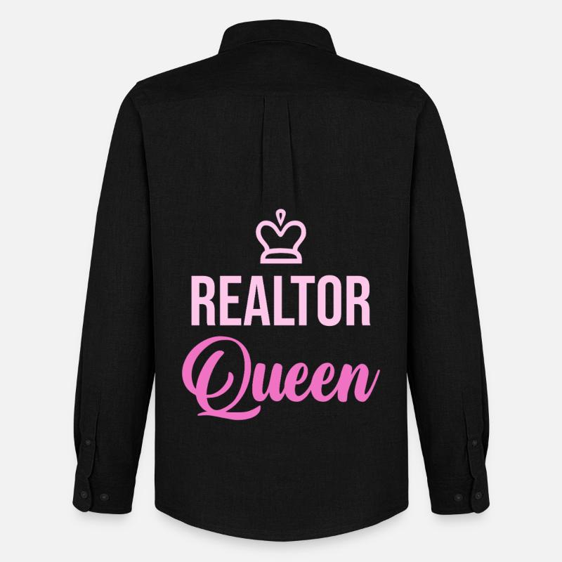 Maklerkönigin Pink Crown - Männer Oxford Hemd von Stanley/Stella - Schwarz