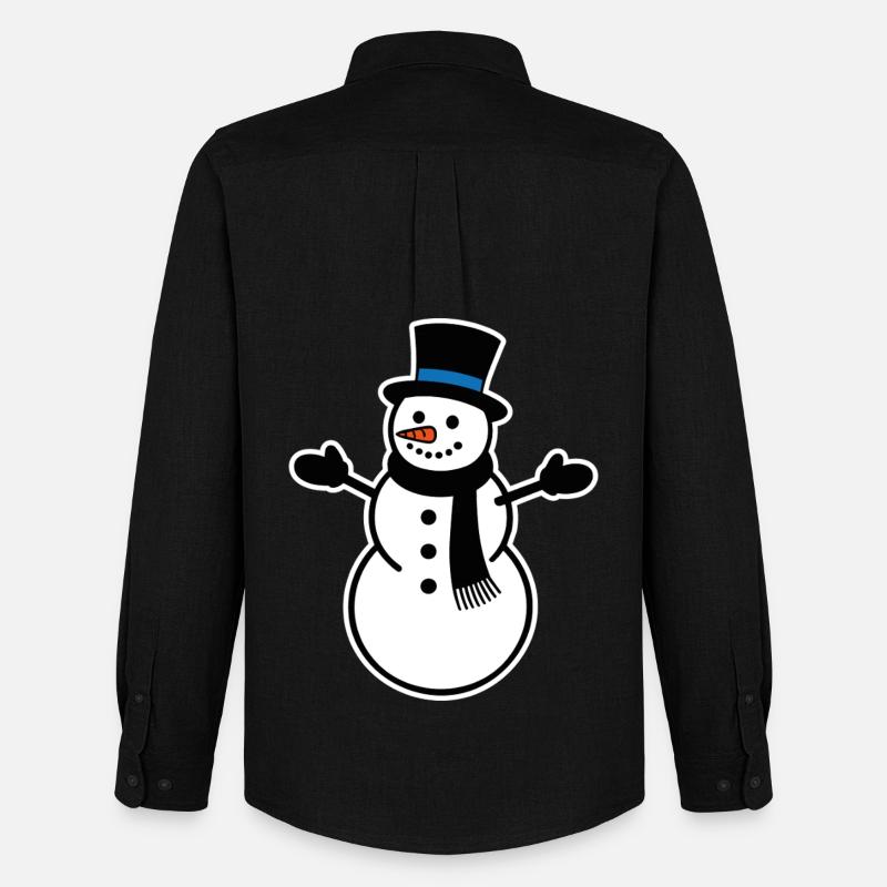 Schneemann - Männer Oxford Hemd von Stanley/Stella - Schwarz
