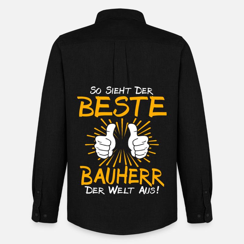 Bauherr Geschenkidee - Männer Oxford Hemd von Stanley/Stella - Schwarz