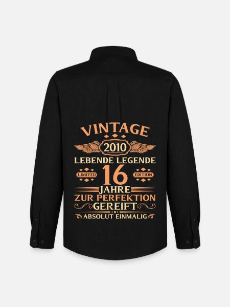 16e anniversaire Année 2010 - Chemise Oxford homme Stanley/Stella - noir