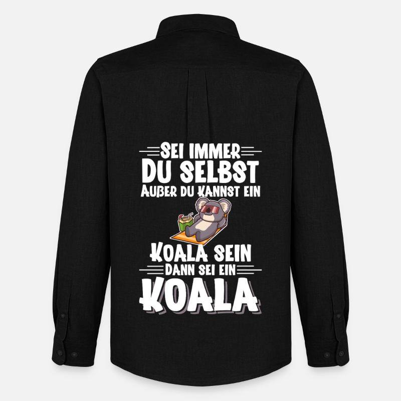 Koala - Männer Oxford Hemd von Stanley/Stella - Schwarz