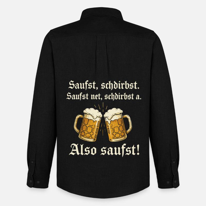 Bayrischer Bier Spruch - Männer Oxford Hemd von Stanley/Stella - Schwarz