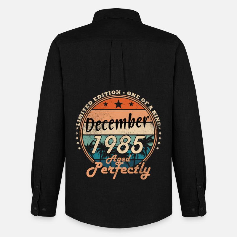 Dezember 1985 - Männer Oxford Hemd von Stanley/Stella - Schwarz