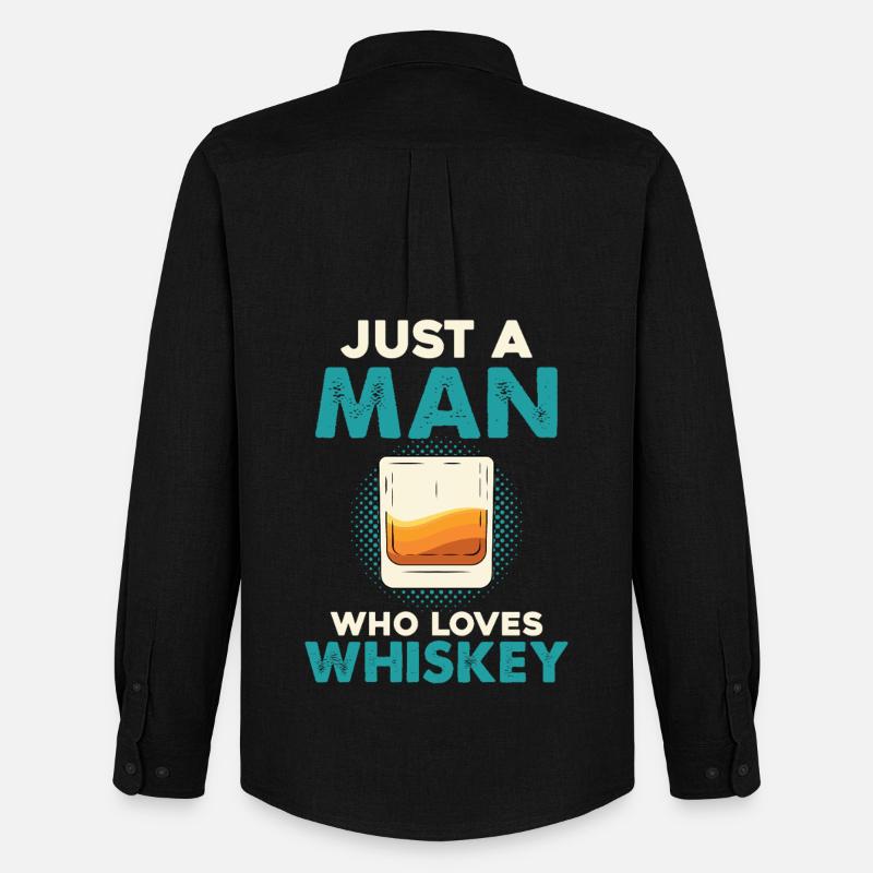 Nur ein Mann liebt Whiskey - Männer Oxford Hemd von Stanley/Stella - Schwarz