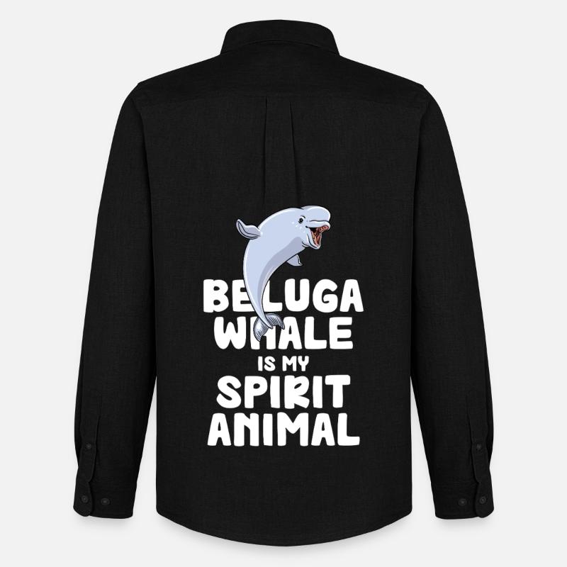 Beluga Geisttier Druck - Männer Oxford Hemd von Stanley/Stella - Schwarz