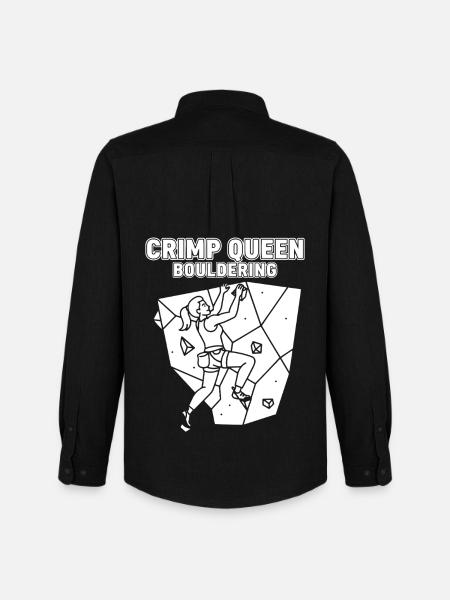 Crimp Queen Bouldering Rock Climbing Fun - Men's Oxford Shirt by Stanley/Stella - black