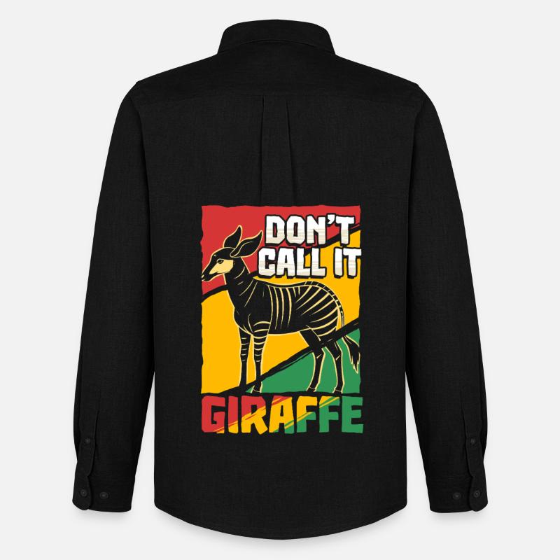 Okapi Tier - Männer Oxford Hemd von Stanley/Stella - Schwarz