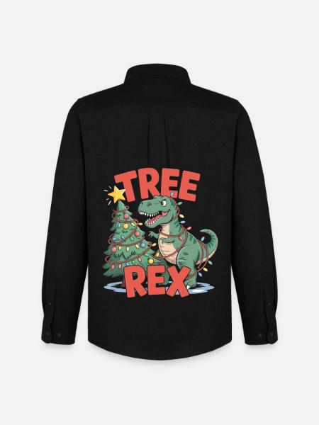 Tree-Rex Motiv für Kinder & Erwachsene - Männer Oxford Hemd von Stanley/Stella - Schwarz