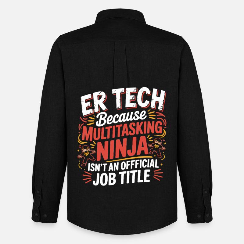 Tech Ninja: Multitasking Humor - Men's Oxford Shirt by Stanley/Stella - black