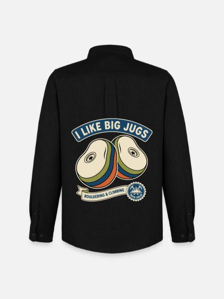 Ich mag Big Jugs Kletter-Boulder-Design - Männer Oxford Hemd von Stanley/Stella - Schwarz