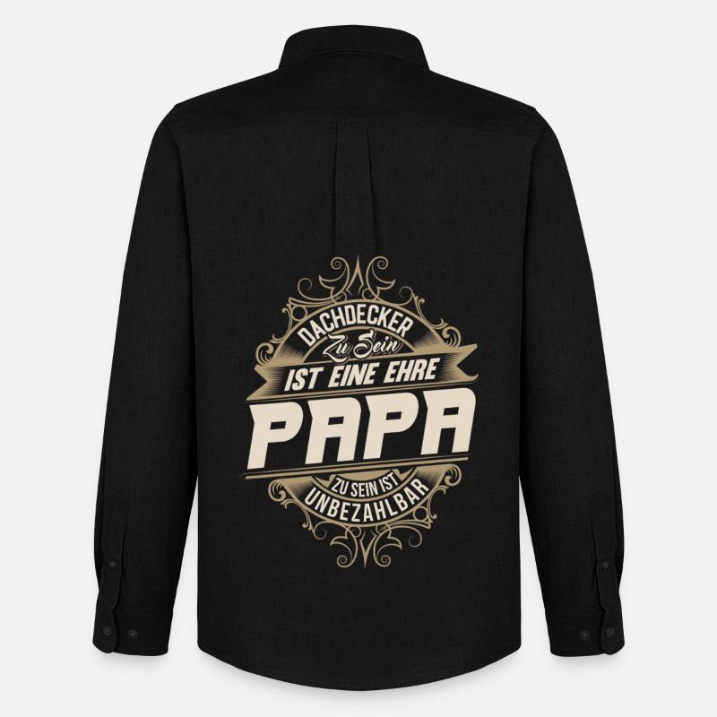 Dachdecker Papa - Männer Oxford Hemd von Stanley/Stella - Schwarz