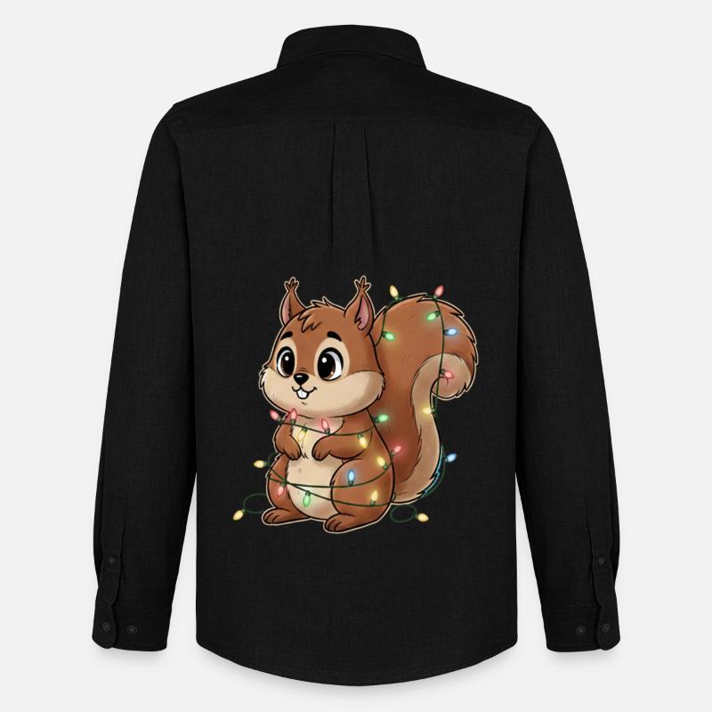 Lichterbehängtes Eichhörnchen - Männer Oxford Hemd von Stanley/Stella - Schwarz