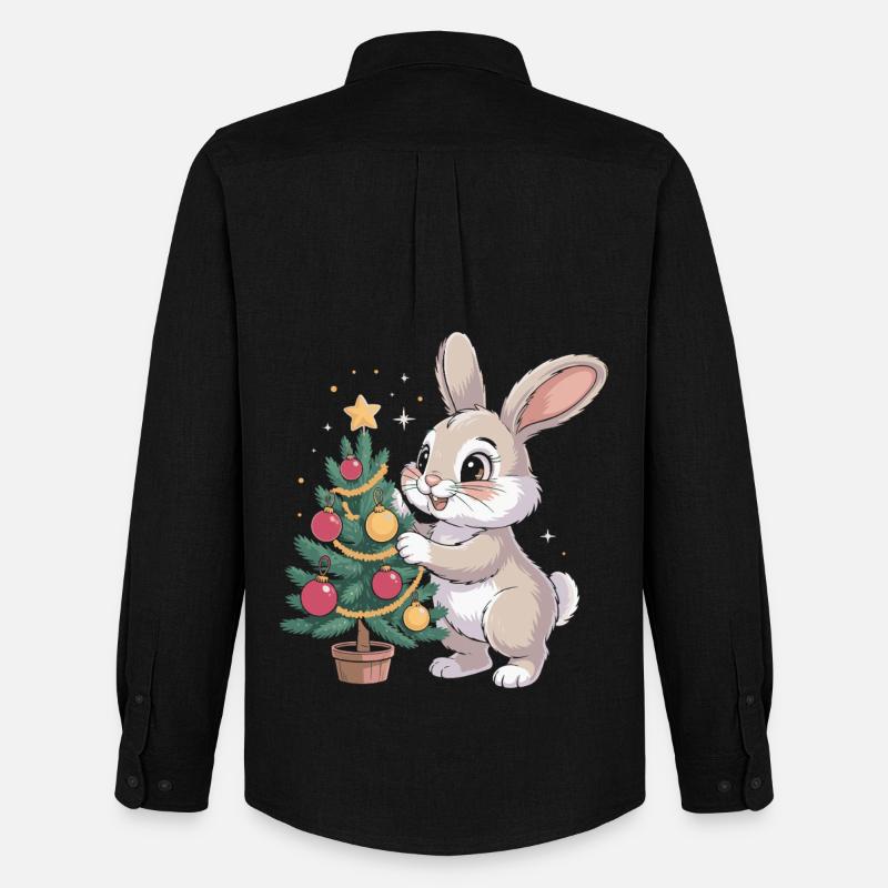 Osterhase schmückt Baum - Männer Oxford Hemd von Stanley/Stella - Schwarz