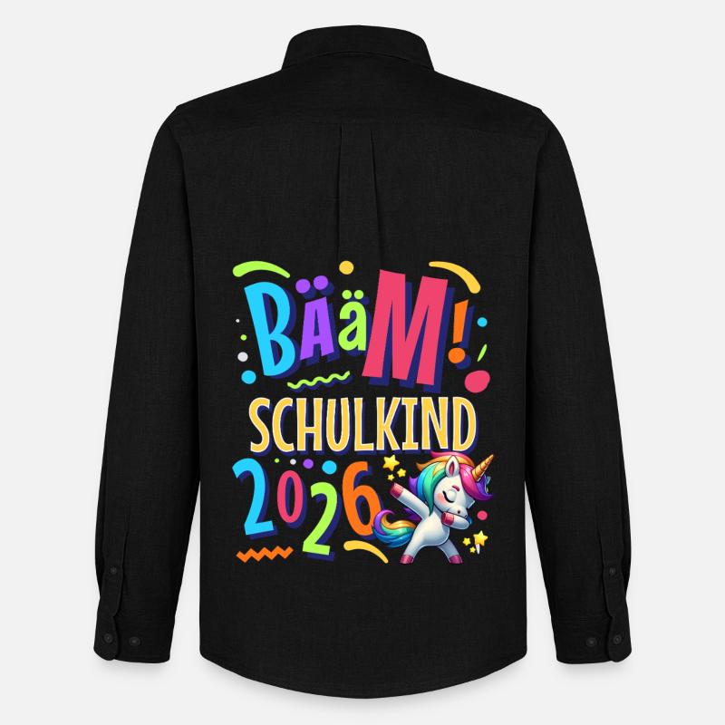 Bääm Schulkind 2026 - Männer Oxford Hemd von Stanley/Stella - Schwarz