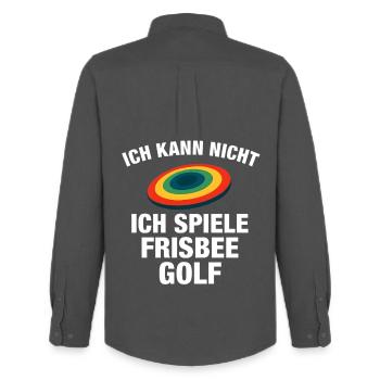 Frisbee Golf Ausrede - Männer Oxford Hemd von Stanley/Stella - Anthrazit - Hinten - AI Model Male 185 dark (185cm)