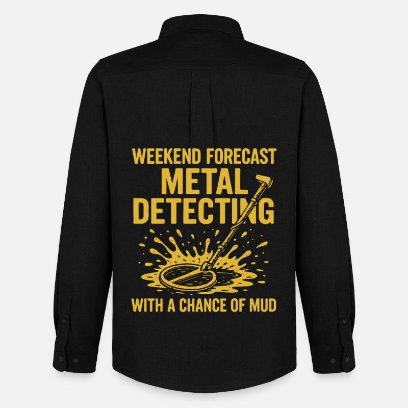 Weekend Forecast Metal Detecting Fun - Men's Oxford Shirt by Stanley/Stella - black
