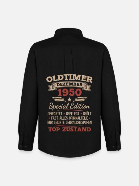 75th Birthday Gift Vintage Car December 1950 - Men's Oxford Shirt by Stanley/Stella - black