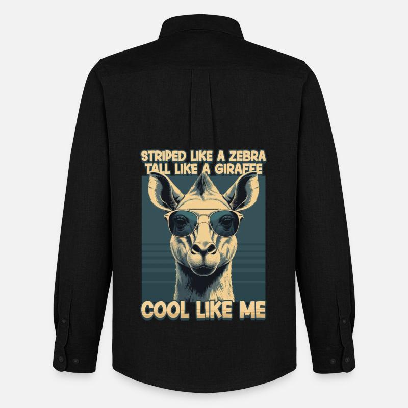 Okapi Tier - Männer Oxford Hemd von Stanley/Stella - Schwarz