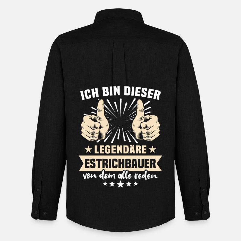 Estrichbauer Sprüche - Männer Oxford Hemd von Stanley/Stella - Schwarz