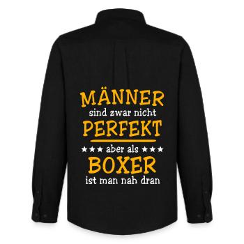 Boxer boxe - Chemise Oxford homme Stanley/Stella - noir - Dos - AI Model Male 185 dark (185cm)