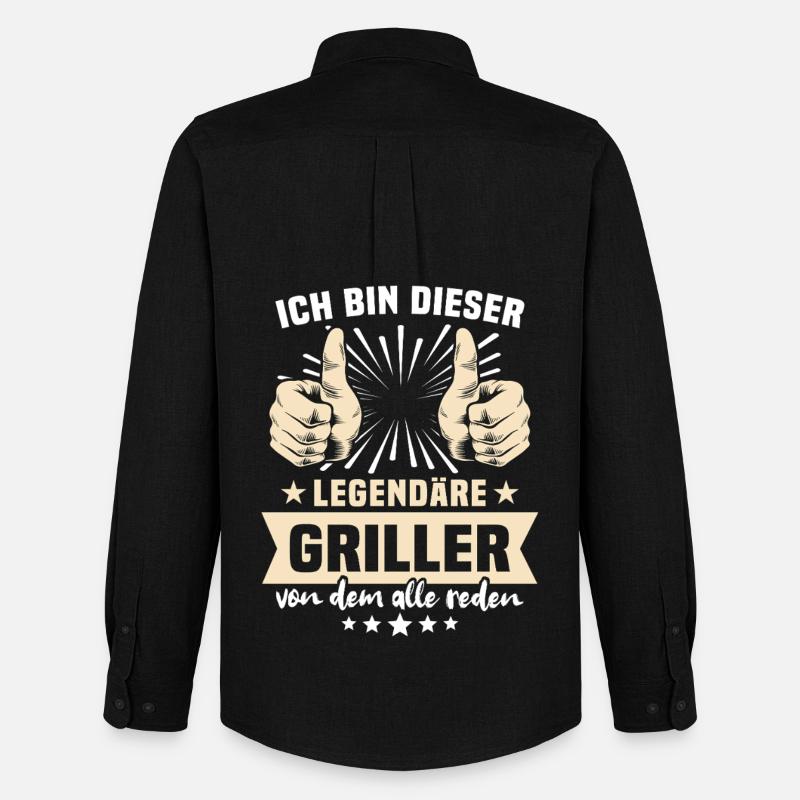 Griller Sprüche - Männer Oxford Hemd von Stanley/Stella - Schwarz