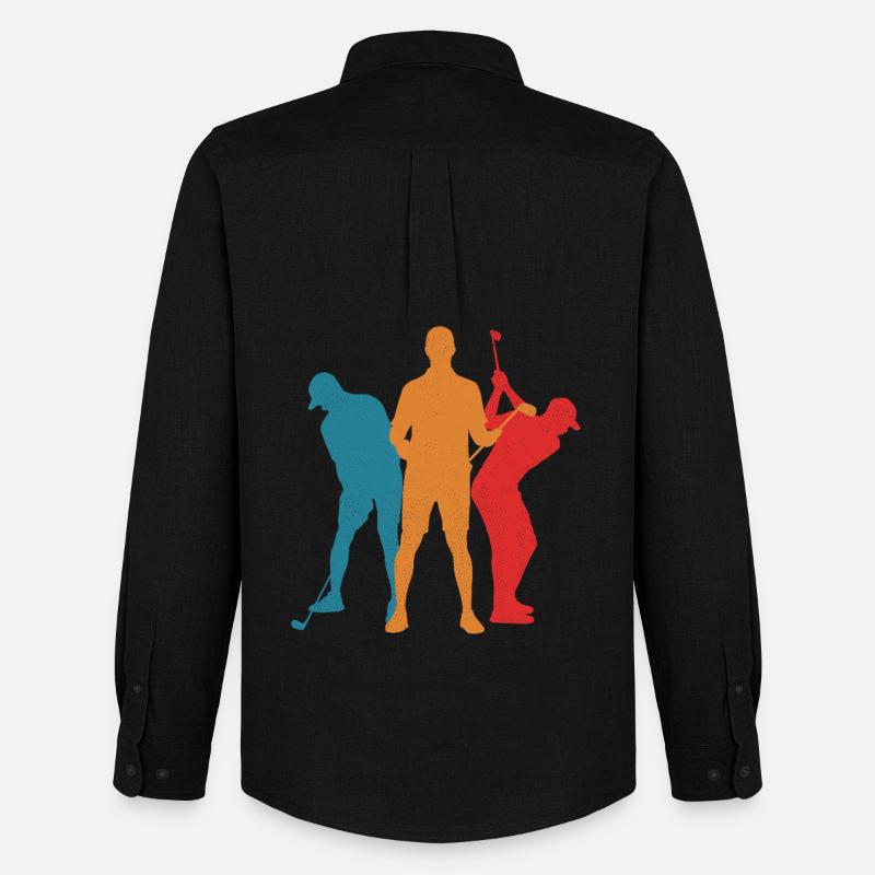 Golf Golfer Golfspieler Kinder Herren - Männer Oxford Hemd von Stanley/Stella - Schwarz