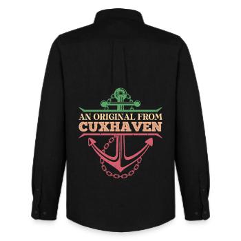 Cuxhaven UN ORIGINAL DE CUXHAVEN Lustig - Chemise Oxford homme Stanley/Stella - noir - Dos - AI Model Male 185 dark (185cm)