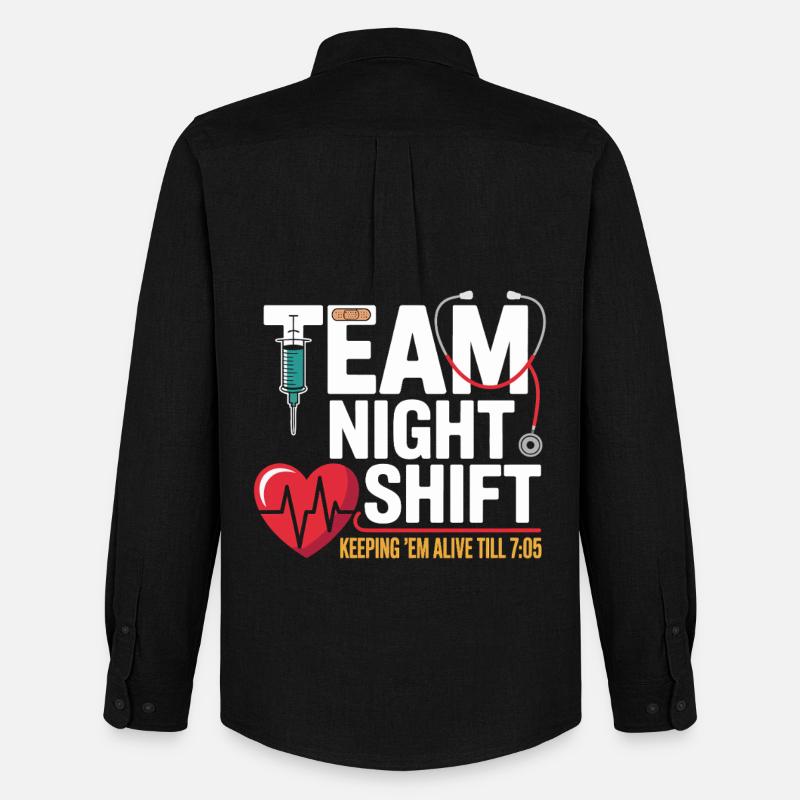 Team Night Shift Nachtschicht Helden - Männer Oxford Hemd von Stanley/Stella - Schwarz